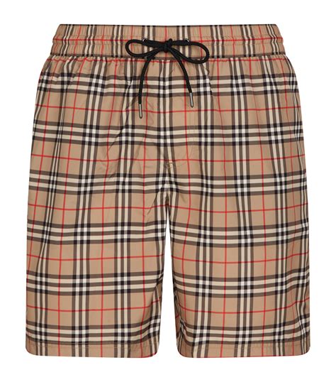 burberry swim trunks black|Burberry check drawcord swim shorts.